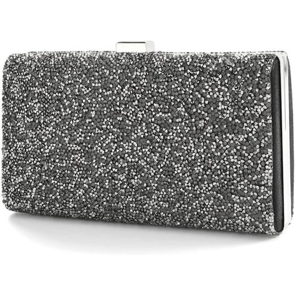 ⚡ Women\'s Glitter Double Sided Diamond Evening Clutch Crossbody Gray Bag